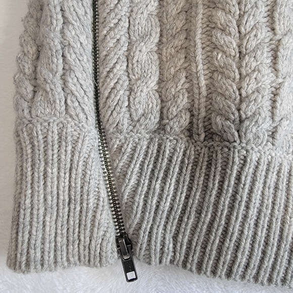 J. Crew Side Zip Cable Knit Sweater in Gray, Size M - Picture 5 of 11